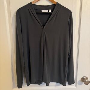 Susan Graver Charcoal Long Sleeve Top